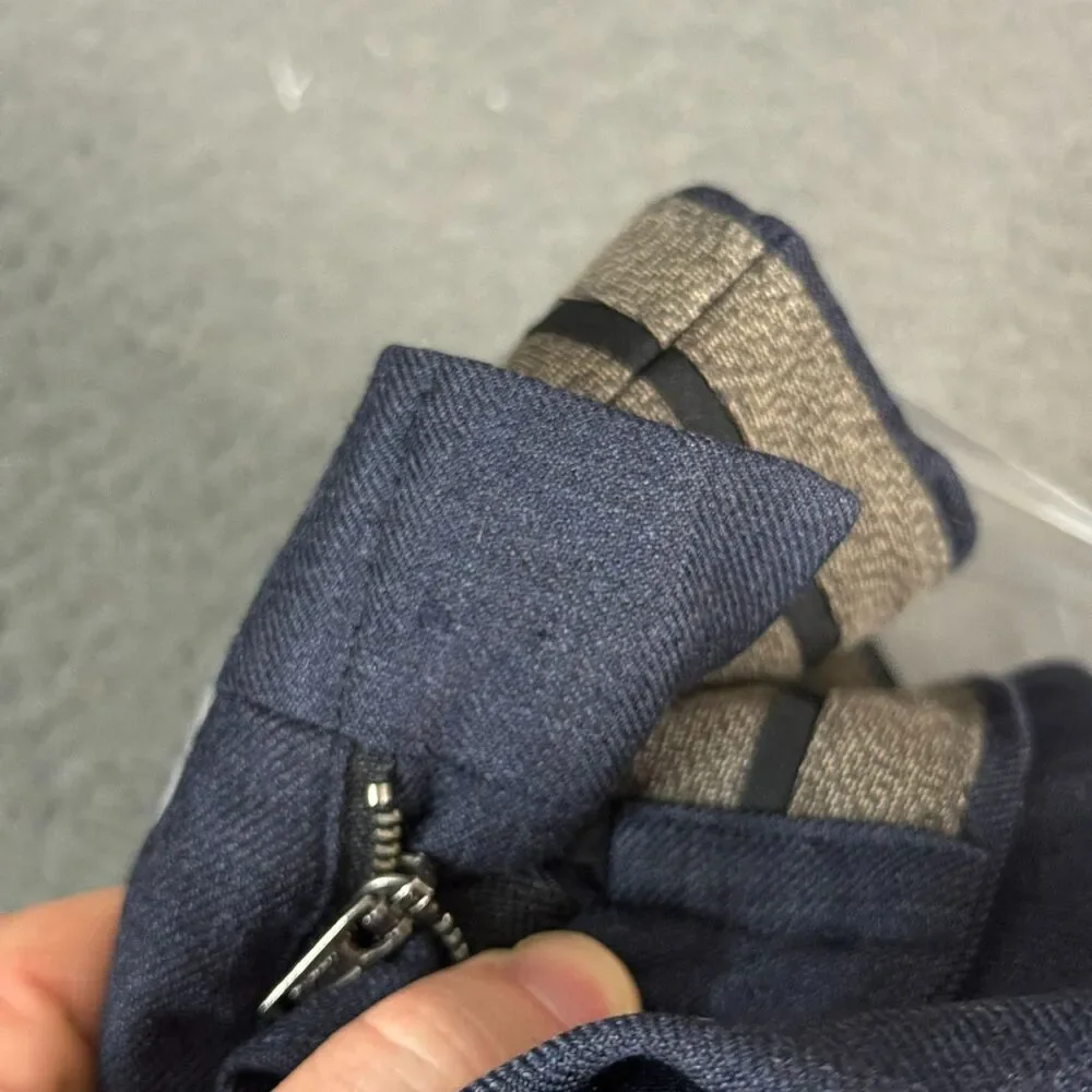 J Crew Dress Pants Mens 34x32 Blue Bowery Slim Fit Wool Slacks Formal
